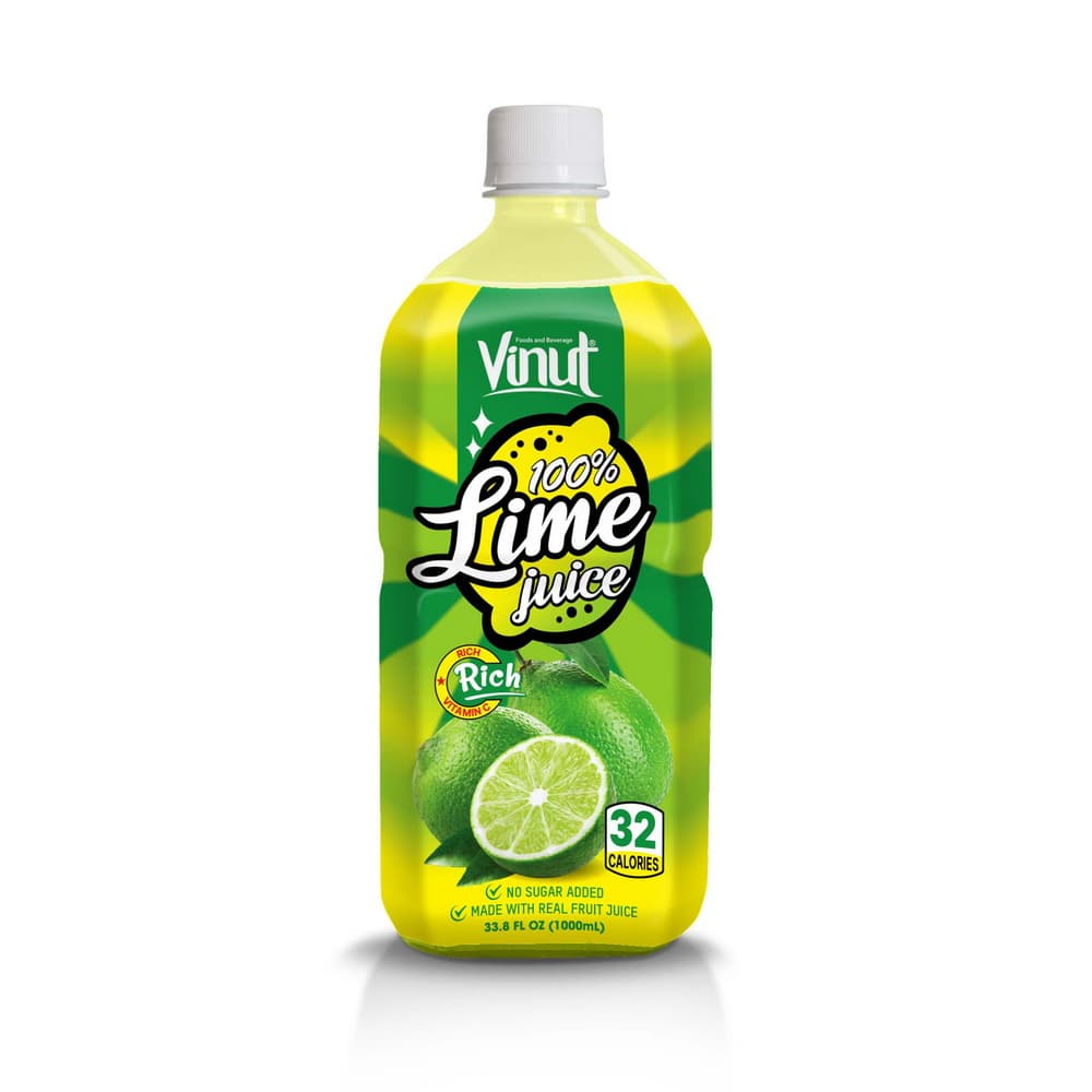 VINUT 100% Lime Juice, No Added Sugar, 33.8 fl oz (1,000 mL) PET Bottle