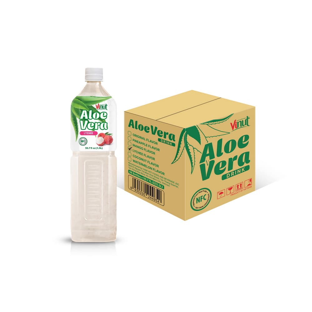 VINUT Boisson à l'Aloe Vera Litchi Sans Concentré 50.7 fl oz 1.5 L