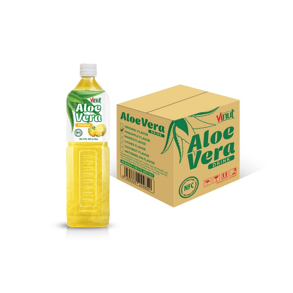 VINUT Boisson à l'Aloe Vera Ananas Pur Jus (NFC) Bouteille PET 50.7 fl oz 1.5 L