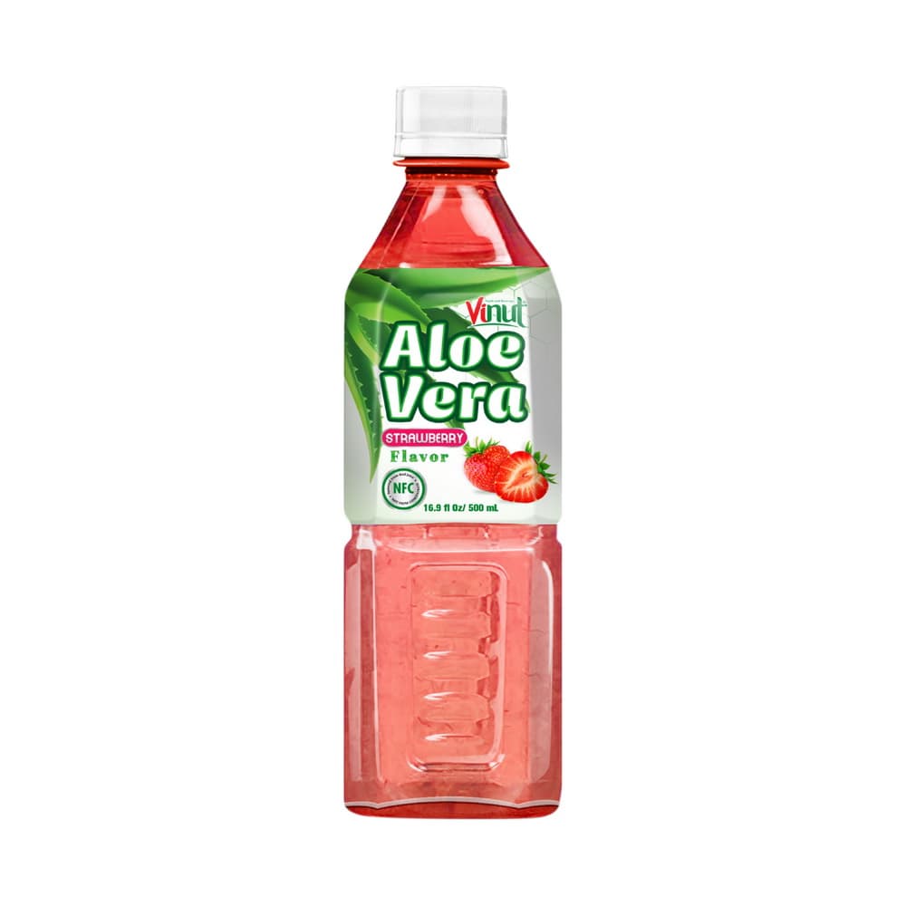VINUT Boisson à l'Aloe Vera Saveur Fraise NFC, 16.9 fl oz (500 mL)