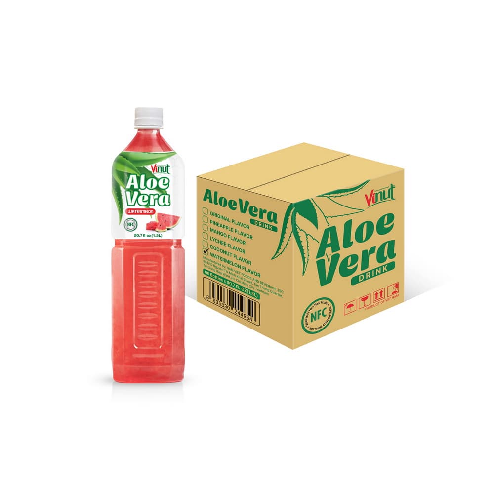 VINUT Boisson à l'Aloe Vera Pastèque Pur Jus (NFC) Bouteille PET 50.7 fl oz 1.5 L