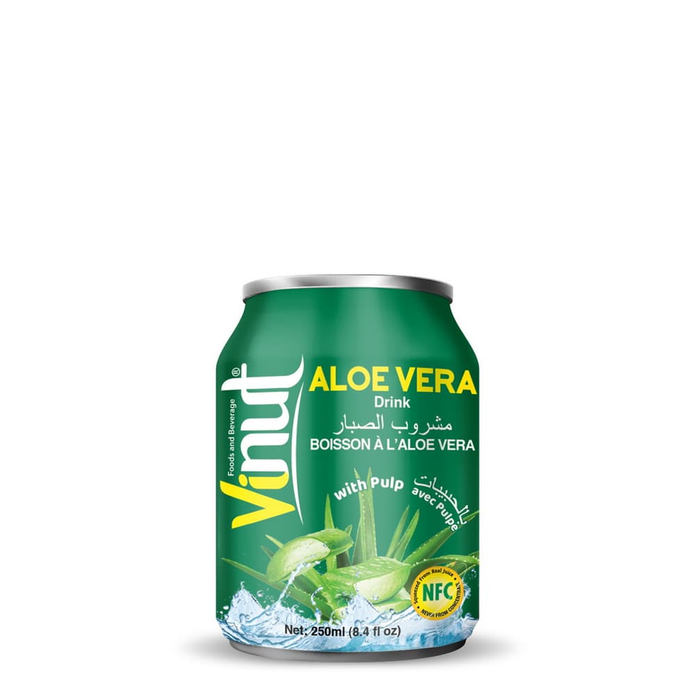 VINUT Boisson à l'Aloe Vera avec Pulpe, Sans Concentré, Canette 8.45 fl oz 250 mL