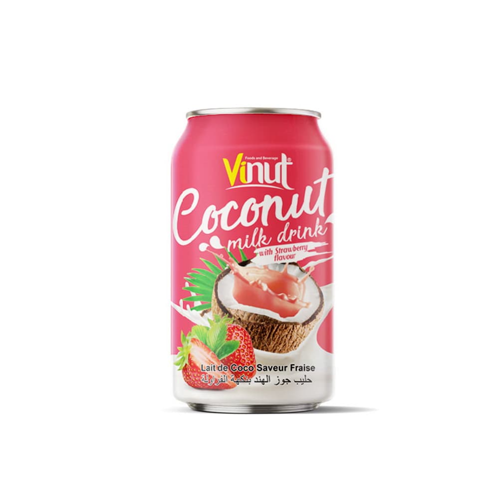 VINUT Kokosmilchgetränk mit Erdbeergeschmack, 330 mL Dose