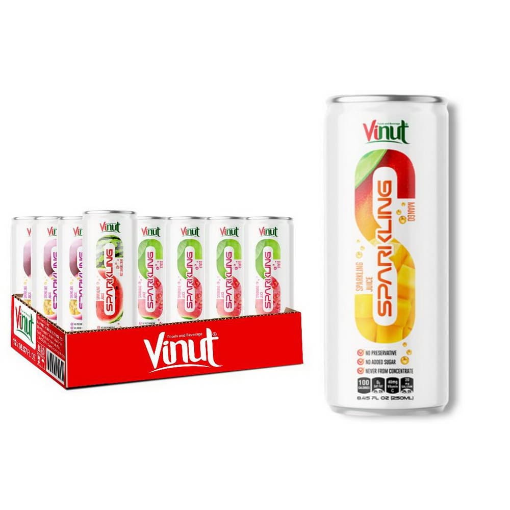 VINUT Jus Pétillant de Mangue Pur Jus Sans Sucres Ajoutés 250 mL